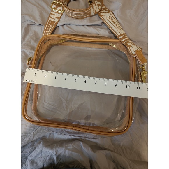 Steve Madden Clear Stadium Crossbody bag makeup travel wide adj. Strap concert - Picture 6 of 10